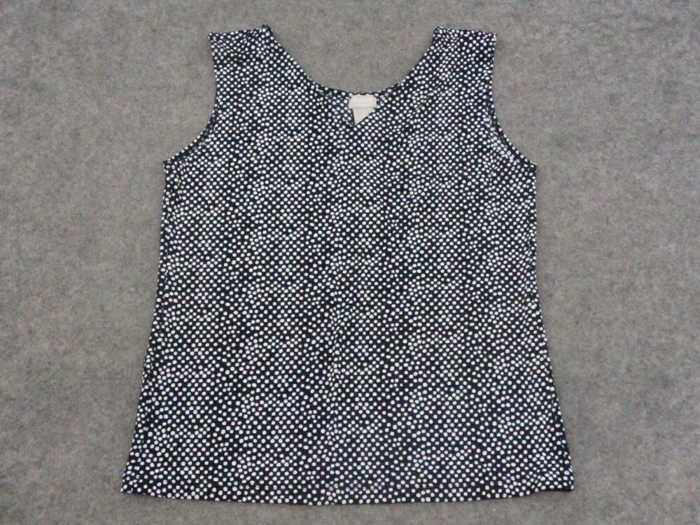 Chicos Top Womens 0 Regular Small S Black Tank Pullover Reversible Travelers